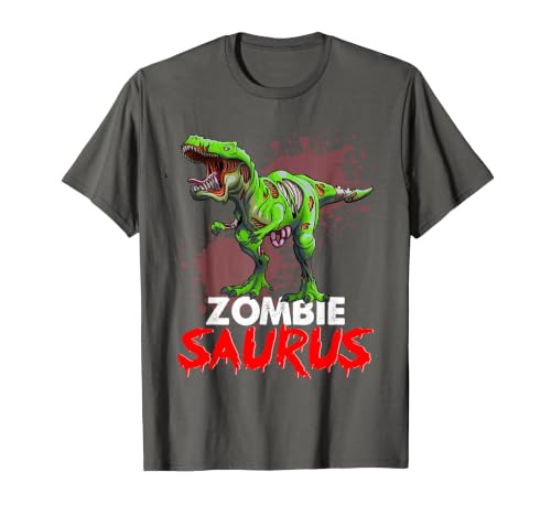 Dinosaur T Rex Zombie Saurus Halloween Kids Boys Zombie Saurus Skeleton Dinosaur T Rex Zombie Halloween Boys T-Shirt - size