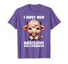 Funny Cow Apparel I Have OCD Obsessive Cow Disorder Cow Lover Farmer T-Shirt - size chart