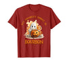 Boo Watercolor Pumpkin Cup Light Witch Hat Bottle Bourbon My Favorite Spirit is Bourbon Happy Halloween Boo T-Shirt - size