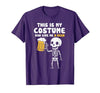 Halloween Tees Women Men Kids This is My Costume Beer Halloween Party Drinking Dad Mens T-Shirt - size chart