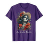 DIRHAME Dia De Los Muertos Mexican Sugar Skull Girl Halloween Dia De Los Muertos T-Shirt - size chart