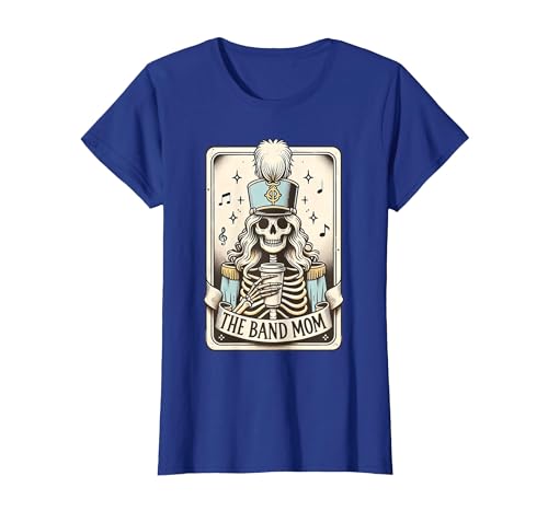 Marching Band Mom Tarot Card Skeleton Halloween Marching Band Mom Tarot Card Skeleton Mom Musical Instrument T-Shirt - size