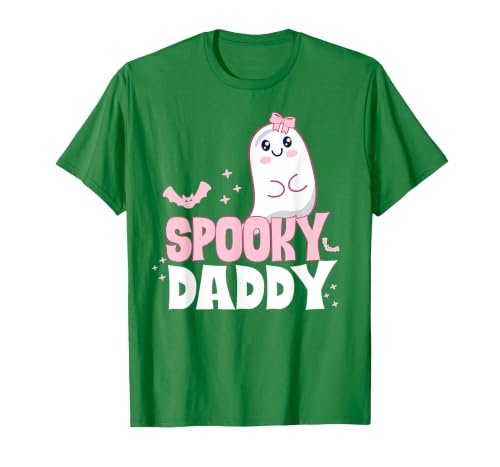 Spooky Family Cute Pink White Ghost Boo Halloween Spooky Daddy Family Cute Pink White Ghost Boo Halloween T-Shirt - size