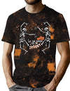 CAZYCHILD Halloween Shirts for Men Funny Halloween Pumpkin Shirt Dancing Skeleton Tee - size chart