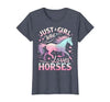 Funny Horse Lovers Just a Girl Who Loves Horses T-Shirt - size chart
