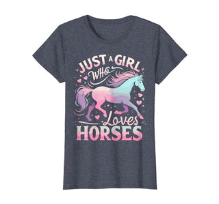 Funny Horse Lovers Just a Girl Who Loves Horses T-Shirt - size chart