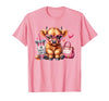 Highland Cow Land of NYC One Boujee Heifer Highland Cow Bougie Pink Tumbler Handbag T-Shirt - size chart