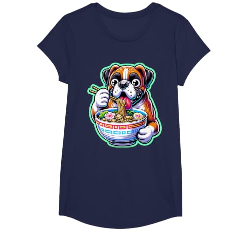 Noodle Ramen Boxer Dog Kawaii Anime Boxer Dog Ramen T-Shirt - size chart