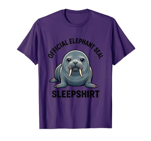 Mademark Official Elephant Seal Sleepshirt Cute Animal Humor T-Shirt - Men - size chart