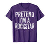 Funny Halloween Party Matching Family Costumes Tee Pretend I'm A Rockstar Costume Family Halloween Rock Star T-Shirt - size