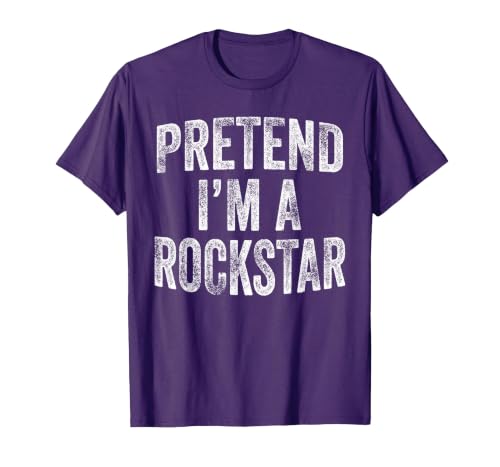 Funny Halloween Party Matching Family Costumes Tee Pretend I'm A Rockstar Costume Family Halloween Rock Star T-Shirt - size