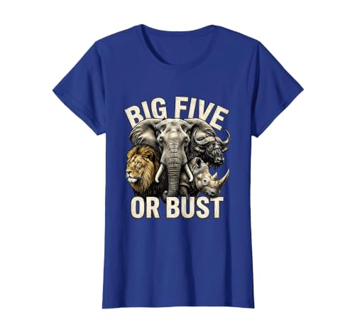 Mademark Big Five or Bust Safari Wildlife Design T-Shirt - Women - size chart
