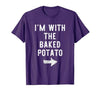 Im With The Baked Potato Halloween Costume I’m with The Baked Potato Funny Halloween Couple Costume T-Shirt - size chart