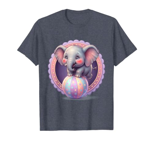 Mademark 1st Grade Pink Elephant Circus Ball Design T-Shirt - Men - size chart