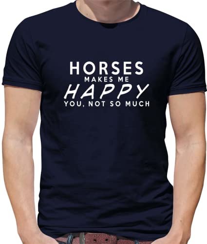 Dressdown Horses Makes Me Happy - Mens Premium Cotton T-Shirt - size chart