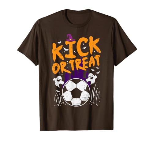 Halloween Shirts For Women Men Kids Boys Girls Halloween Soccer Kick Or Treat Football Costume Boys Kid Men T-Shirt - size