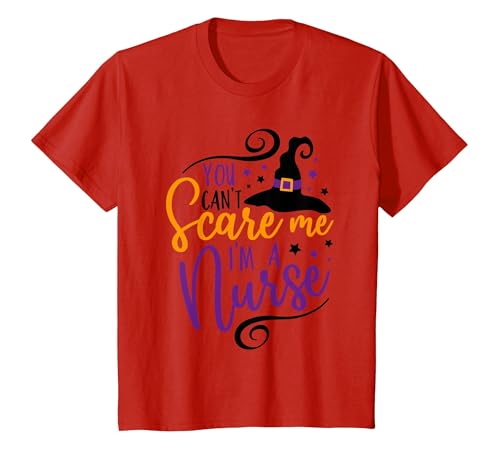 Spooky Nurse Halloween Tees You Can't Scare Me I'm a Nurse Funny Halloween Nurse T-Shirt - size chart