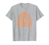 Orange Halloween Rib Cage Ribcage T-Shirt - size chart