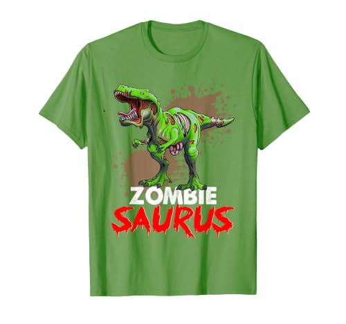 Dinosaur T Rex Zombie Saurus Halloween Kids Boys Zombie Saurus Skeleton Dinosaur T Rex Zombie Halloween Boys T-Shirt - size