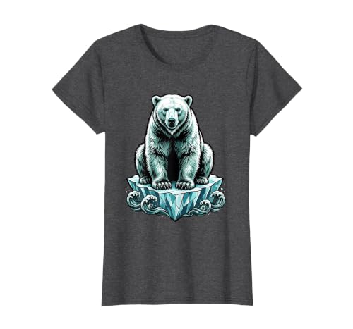Mademark Polar Bear Lone Ice Floe Arctic Drift Illustration T-Shirt - size chart