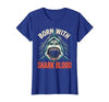 Mademark Born With Shark Blood Fierce Women Design T-Shirt - Silver Grey
