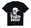 Skeleton Peace Sign Shirts For Men Women & Kids Bruh Skeleton Hand Peace Sign Halloween Skeleton Hand Sign T-Shirt - size