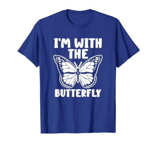 Im With Butterfly Halloween Costume Party Gift I'm with Butterfly Halloween Costume Matching Couples Party T-Shirt - size