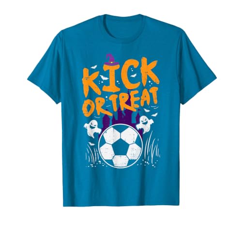 Halloween Shirts For Women Men Kids Boys Girls Halloween Soccer Kick Or Treat Football Costume Boys Kid Men T-Shirt - size