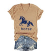 Pukcoun Horse Shirt Horse Lover V-Neck Shirt Retro Graphics T-Shirt Unisex - size chart