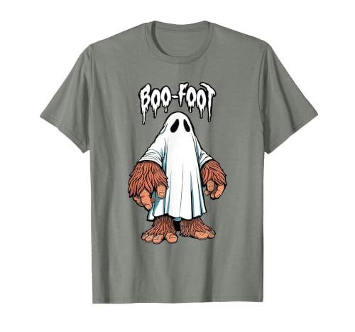 Spooky Bigfoot Sasquatch Ghost Halloween Humor Fun Boo Foot Bigfoot Ghost Sasquatch Halloween Funny Humor T-Shirt - size