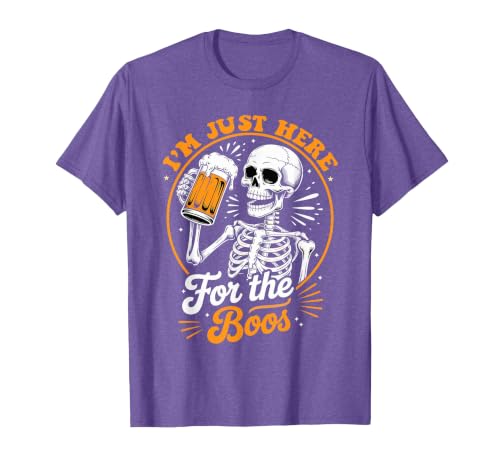 Boos Halloween Costume Cute skeleton I'm Just Here for The Boos Halloween Costume Skeleton Cute T-Shirt - size chart