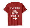 Im With The Baked Potato Halloween Costume I’m with The Baked Potato Funny Halloween Couple Costume T-Shirt - size chart