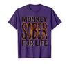 Mademark Monkey Sober For Life Funny Sobriety Design T-Shirt - Men - size chart
