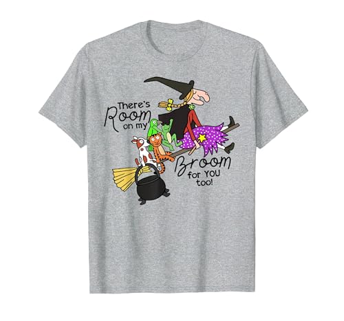 Funny Teacher Witch Tee Shirt There's Room On My Broom for You Too Teacher T-Shirt - size chart