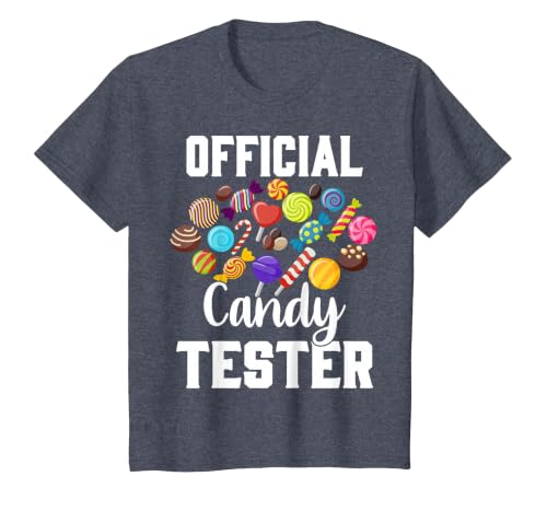 Candy Tester Sweets Lover Gifts & Apparel Official Candy Tester Halloween Costume Boys Girls Kids T-Shirt - size chart