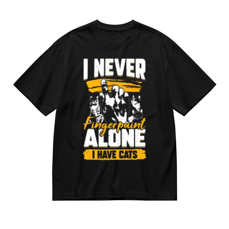 SYPPEIPLC Men Solid Cotton T-Shirt Crew Neck Short Sleeve Home is Where My Horse is Casual Daily Tops - I Never Fingerpaint Alone I Have Cats