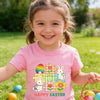 Easter Day Gift for Toddler Boy Baby Girl Tractor Loving Bunny T-Shirt — design detail