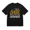 SYPPEIPLC Men Solid Cotton T-Shirt Crew Neck Short Sleeve Home is Where My Horse is Casual Daily Tops - I Am School Bus Driver Whats Your Superpower