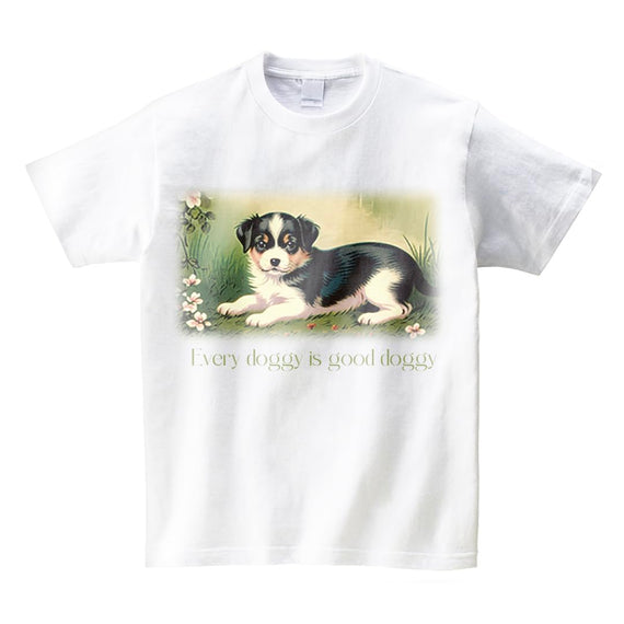 Generic Unisex Good Doggy Graphic Print Cotton Short Sleeve T-Shirt, Multiple Colors and Sizes (Medium, White) - As Pictured
