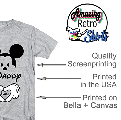AMAZING RETRO Mickey Minnie Couple Shirts Dad Mom Couple Matching Pregnancy Announcement T-Shirt-(Sold Separately) - size