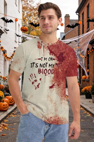 CAZYCHILD Halloween Shirts for Men Funny Halloween Pumpkin Shirt Dancing Skeleton Tee - size chart