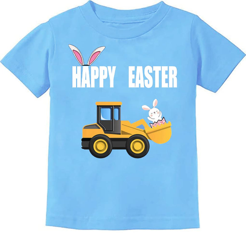 Easter Day Gift for Toddler Boy Baby Girl Tractor Loving Bunny T-Shirt in Bunny Excavator