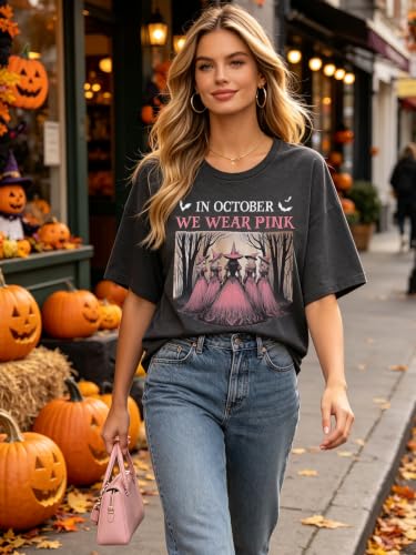 SGYHO Oversized Halloween Shirts for Women Spooky Season Pumpkin Ghost Fall Casual Tee - size chart