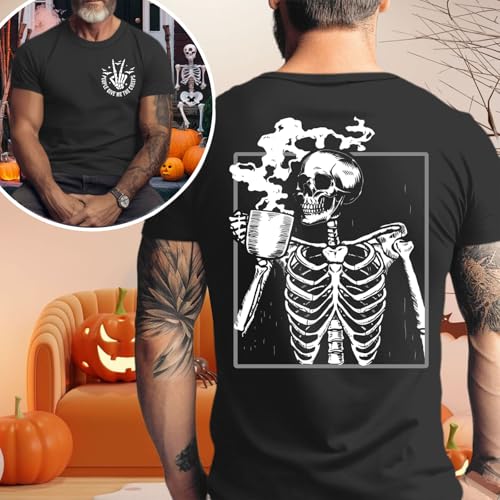 Ithalt Mens Halloween Shirt Halloweentown T Shirt Pumpkin Short Sleeve Top - size chart