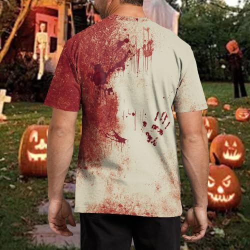 CAZYCHILD Halloween Shirts for Men Funny Halloween Pumpkin Shirt Dancing Skeleton Tee - size chart