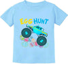 Easter Day Gift for Toddler Boy Baby Girl Tractor Loving Bunny T-Shirt in Monster Truck Egg Hunt-blue