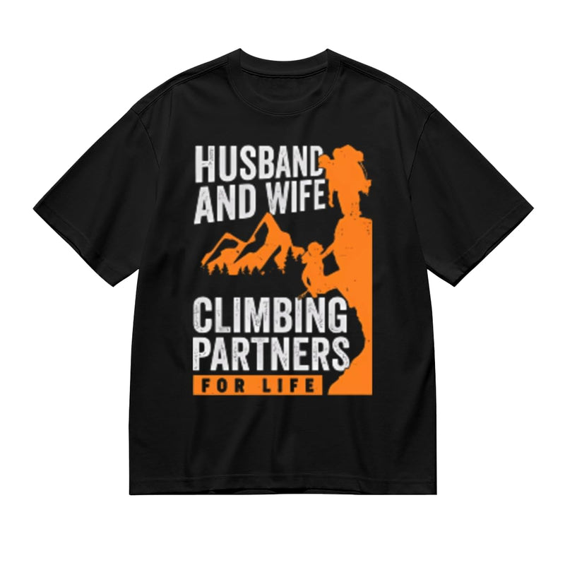SYPPEIPLC Men Solid Cotton T-Shirt Crew Neck Short Sleeve Home is Where My Horse is Casual Daily Tops - Husband and Wife Climbing Partners for Life