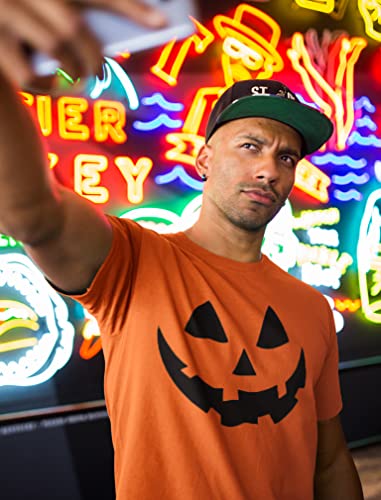 Tstars Pumpkin Halloween Shirt Men Scary Jack-O'-Lantern Face Funny Tee - size chart