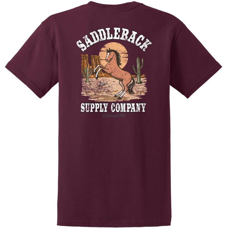 Saddleback Supply Men's Horse with No Name Heavy Tees - Athletic Maroon / Horse With No Name