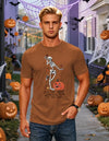 Ithalt Mens Halloween Shirt Halloweentown T Shirt Pumpkin Short Sleeve Top - size chart